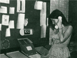 Terri Answering Phone - BW